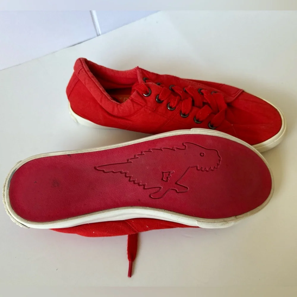 Rocket Dog Red & White Canvas Lace Up Sneakers Women’s Size 8.5 Casual Shoes
